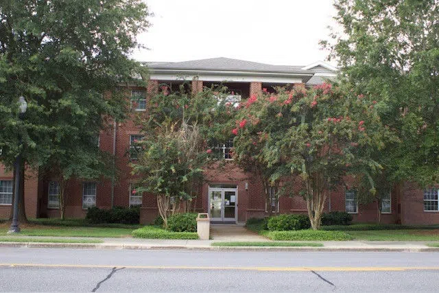 The exterior of Harris Residence Hall.