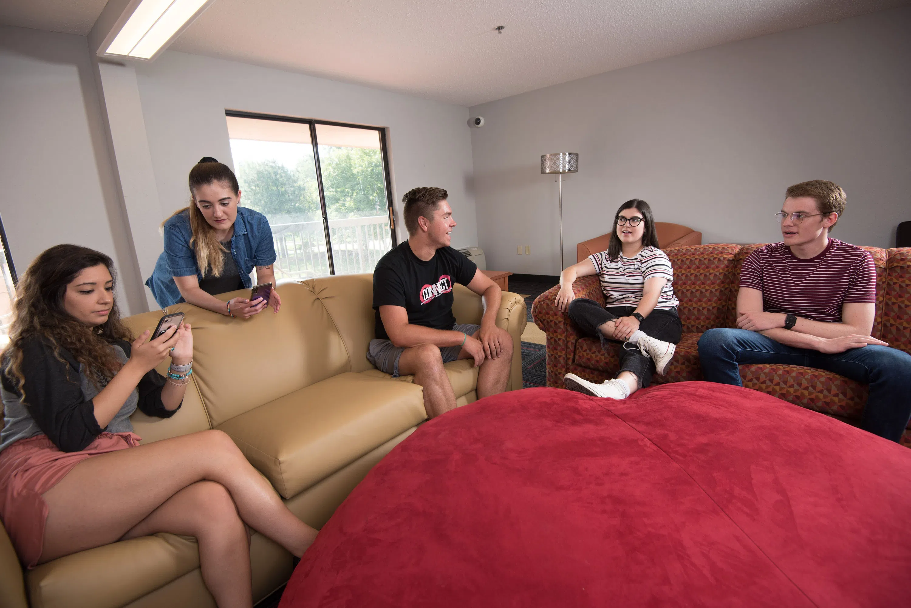 Students spend time in one of the Potter Hall lounges.