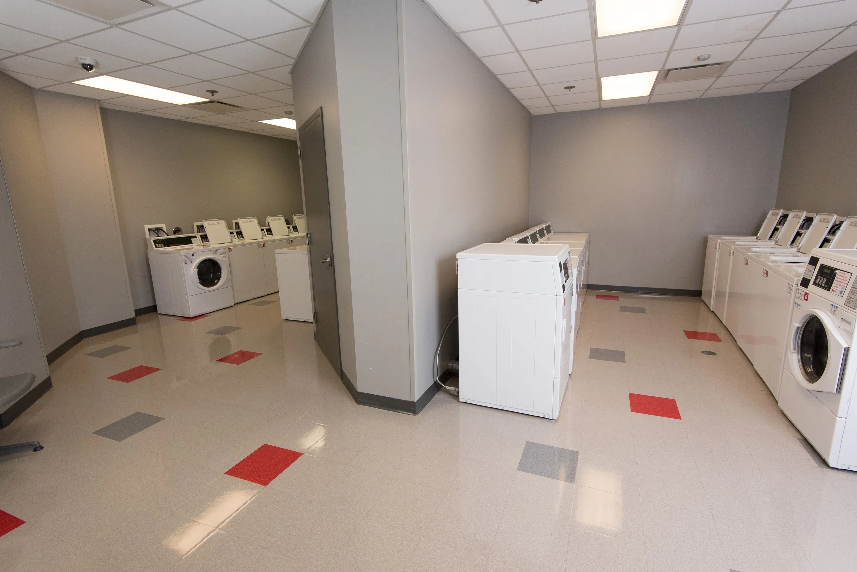 A look at the laundry room. Saints hall has a laundry facility for all residents on the bottom floor of the building.