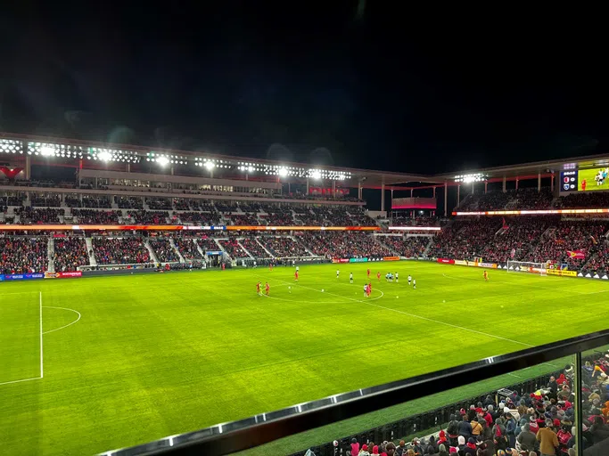 St. Louis CITY SC players on the field during a game. 