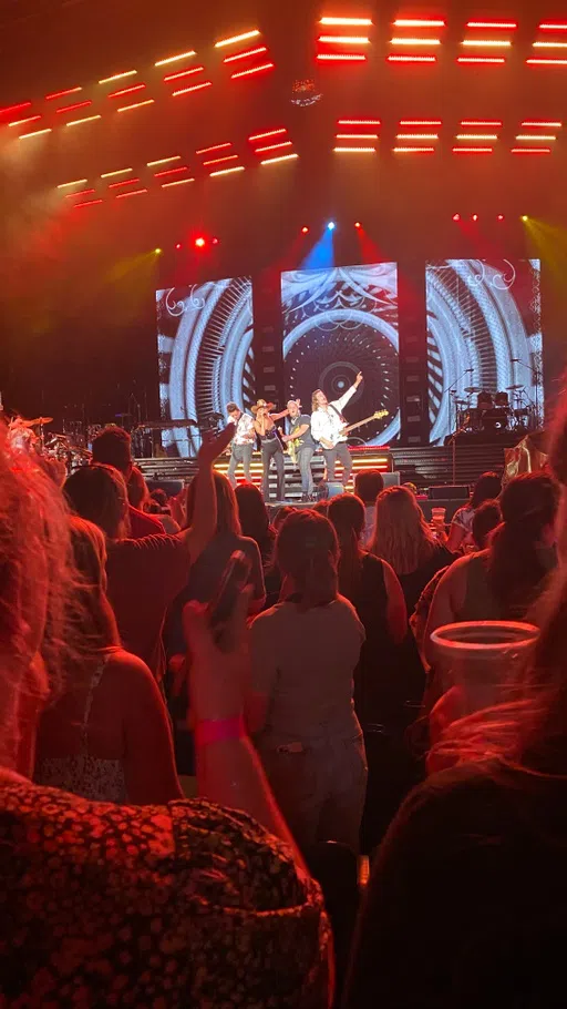 Four performers on stage during a summer concert