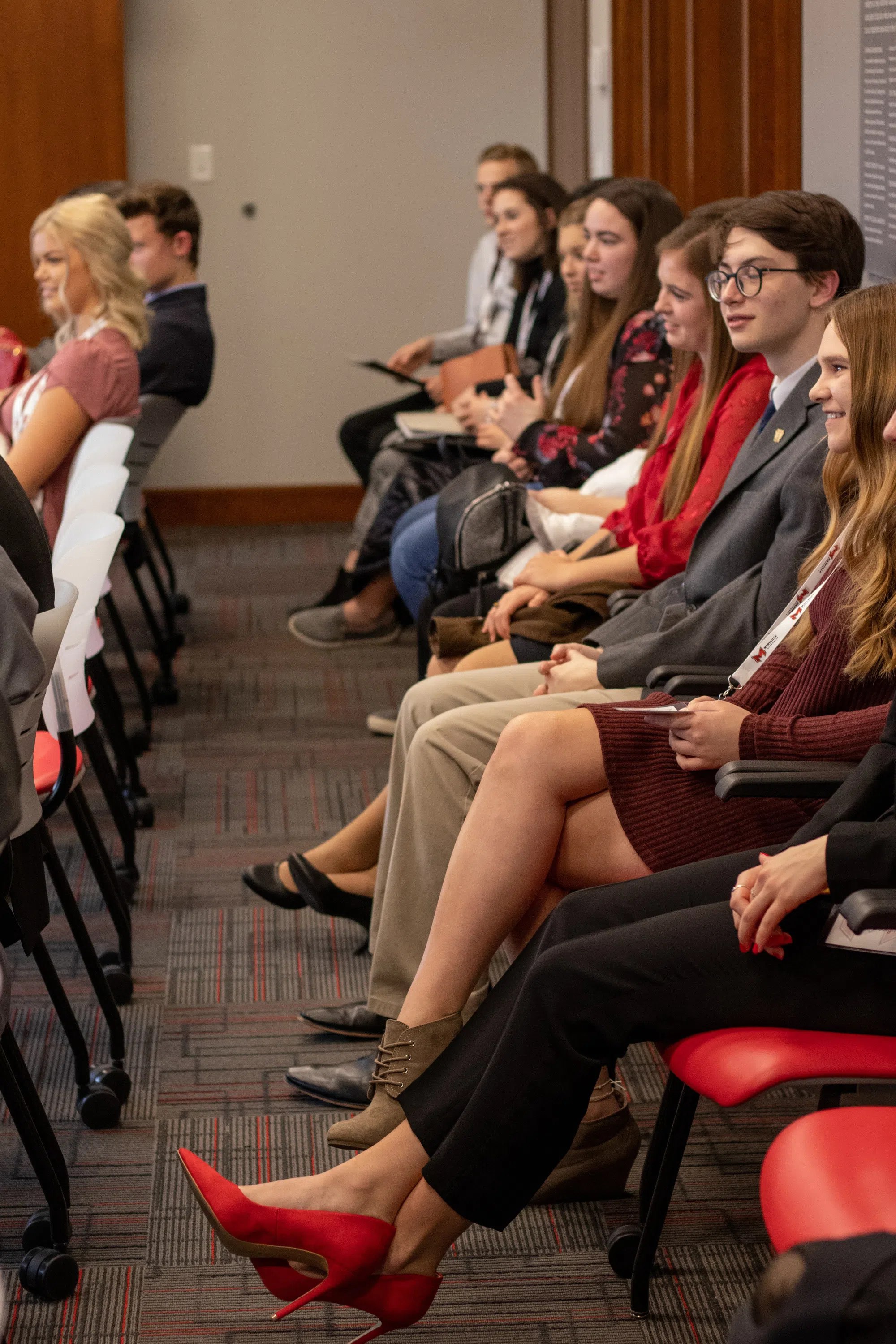 Students participate in a session in the Admissions Presentation Room during our University Scholars Competition. 
