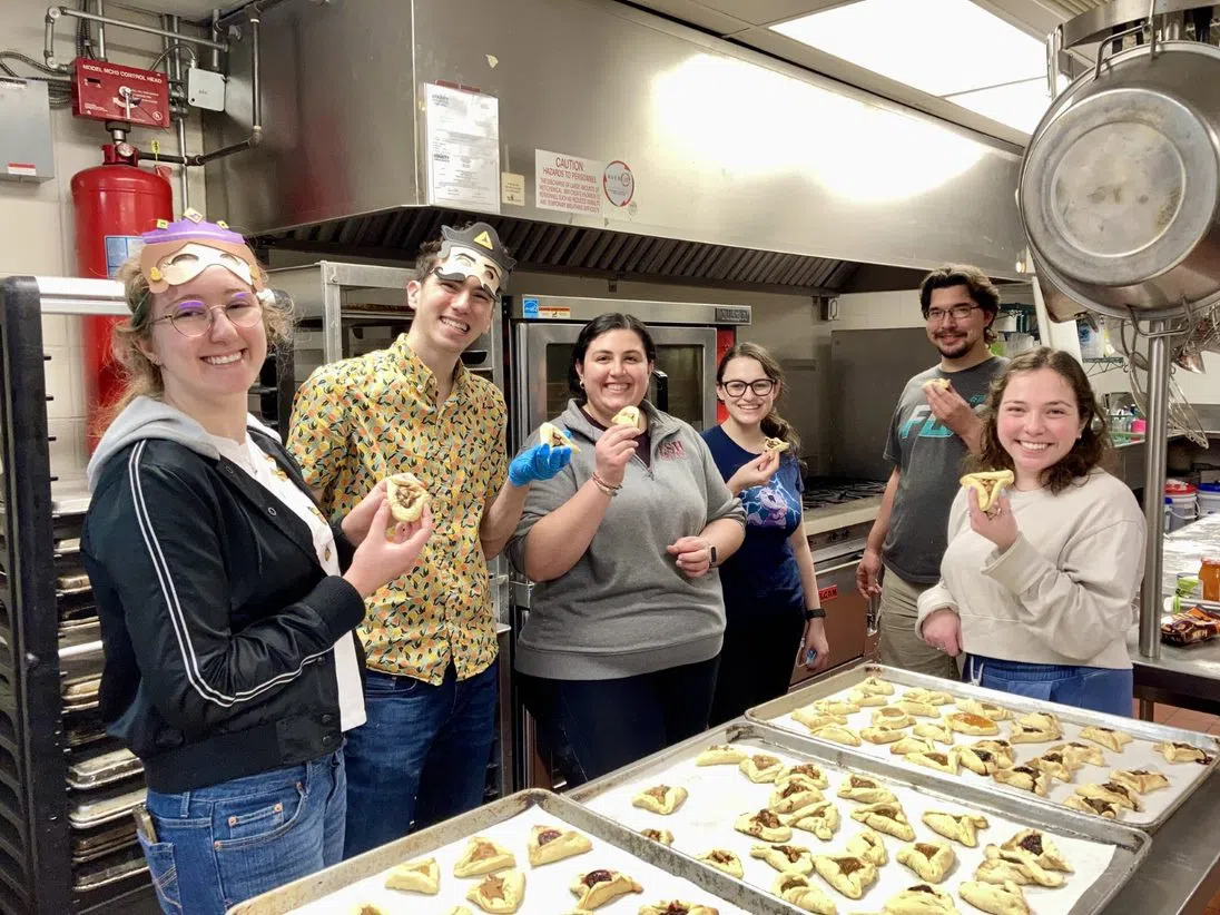 Hillel Purim cookie making party.