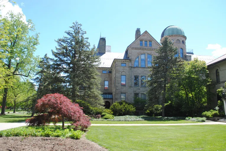 View of Peters Hall from Wilder Bowl