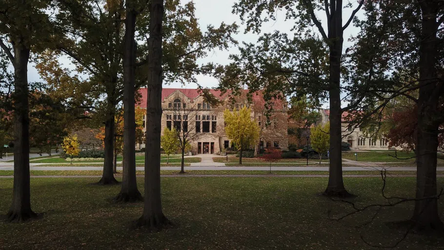 Carnegie Library can be seen here through the trees of Tappan Square.