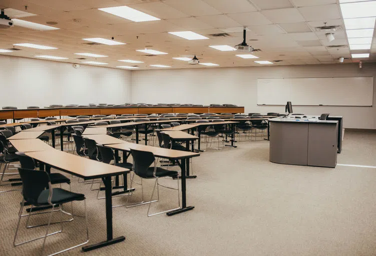 Classroom inside Science & Ag Building