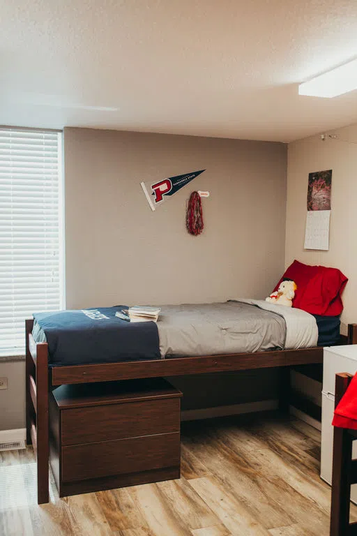 Dorm room interior of Holter Hall