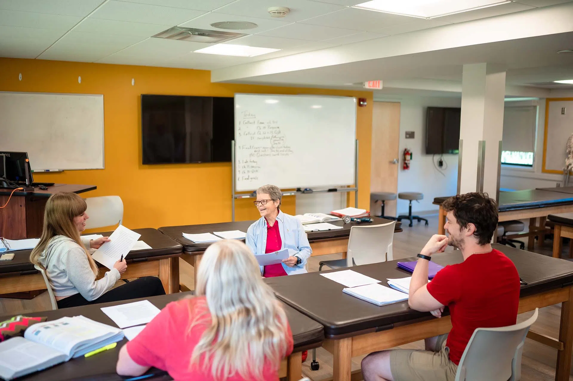 Group of students in a classroom setting.