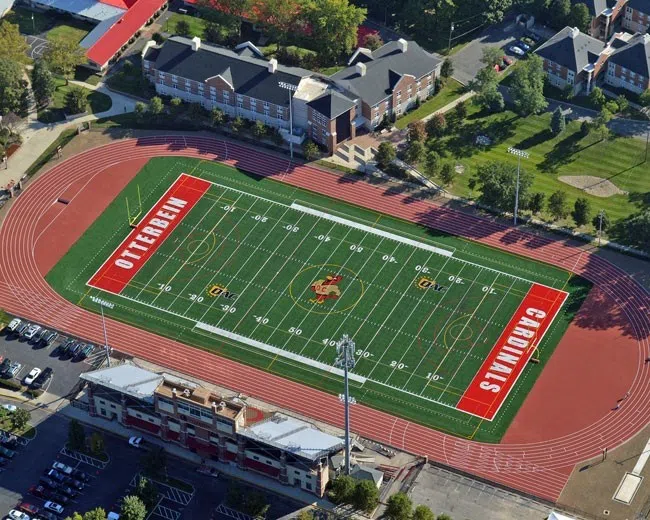 A aerial view of Memorial Stadium.