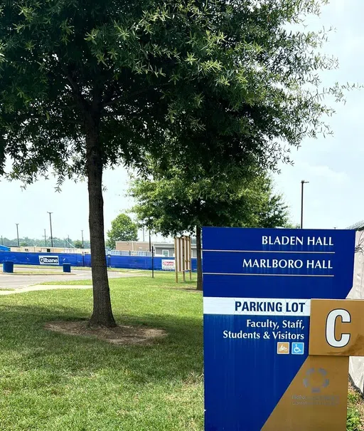 Parking Lot C. Parking for Faculty, Staff, Students and Visitors. Handicap and motorcyle parking available. Parking for Bladen and Marlboro Hall