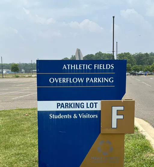 Parking Lot F. Parking for Students and visitors.