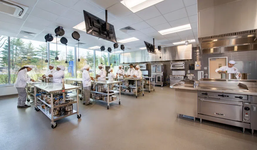 The Culinary Arts Center provides three specialized kitchen labs and a spacious community kitchen where students learn to cook and serve what they make. Professional chefs, home cooks, and foodies are welcome to try any of our classes.