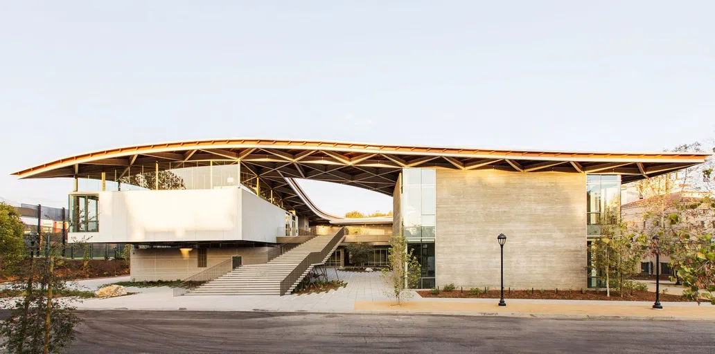 Full view of Studio Art Hall showcasing staircase