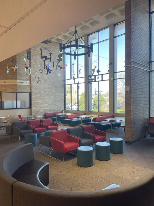 Lounge seating is located in the lobby.