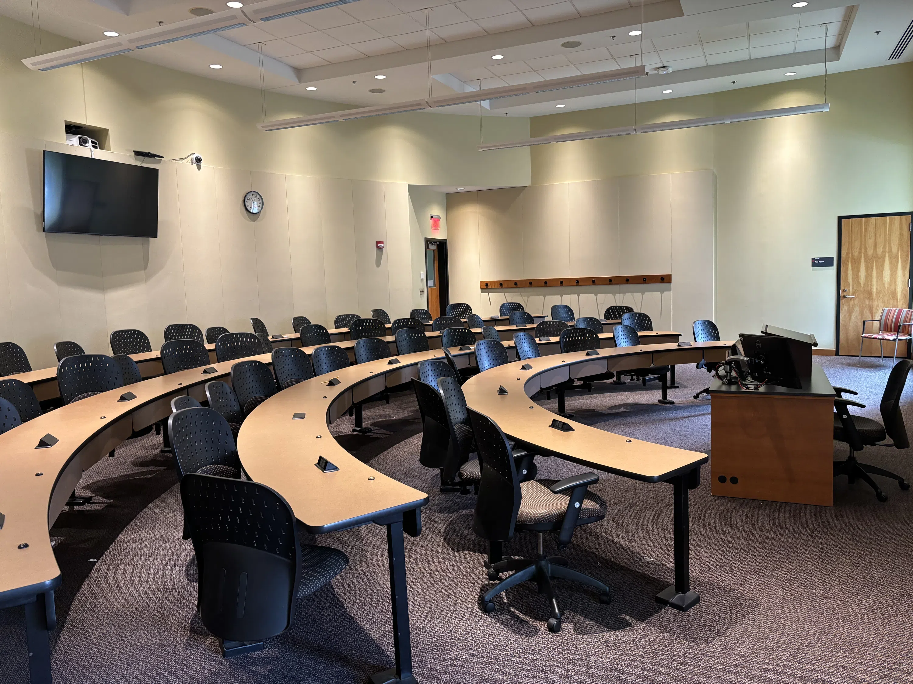 A typical law school classroom sits 50 students.