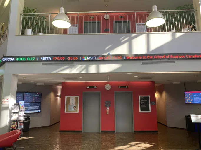 Our ticker tape welcomes guests.