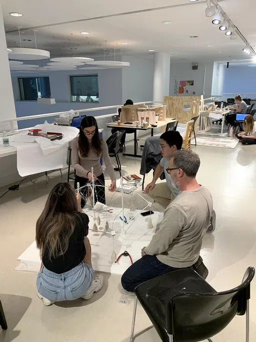 School of Architecture students studying in Anderson Hall at Rice University. 