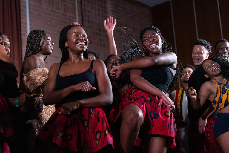 Rice students participating in Africaye at Rice University. 