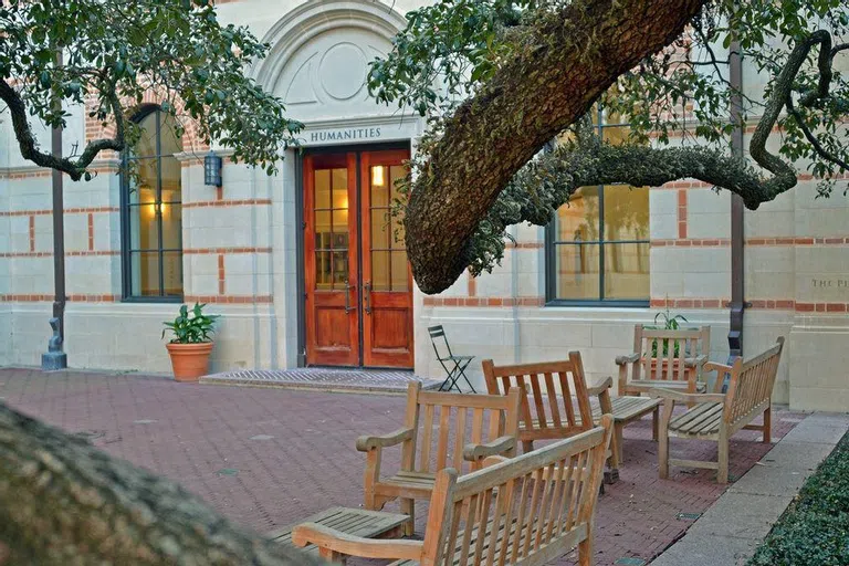 Rice University's Humanities Building courtyard