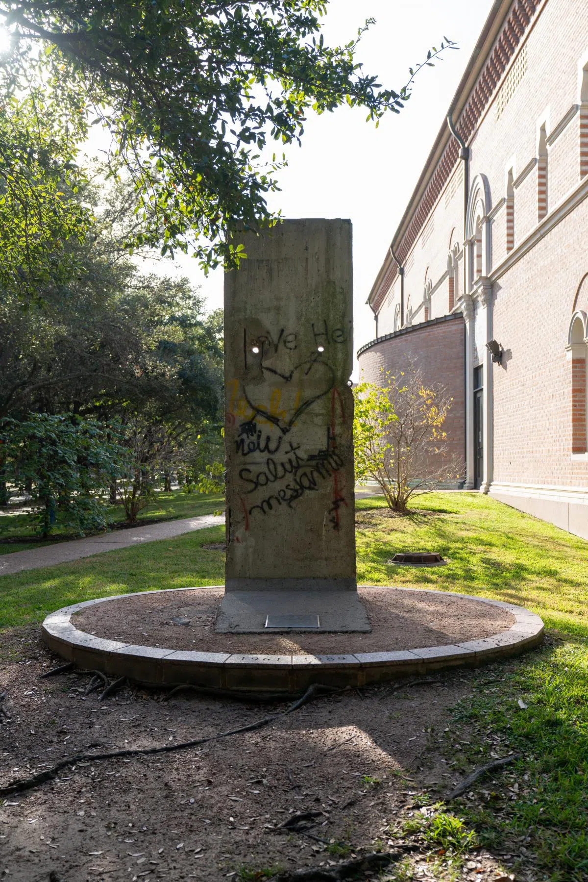A section of the Berlin Wall, gifted to Rice University