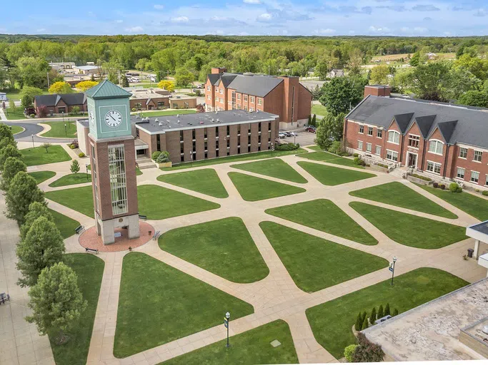 Aerial view of main plaza