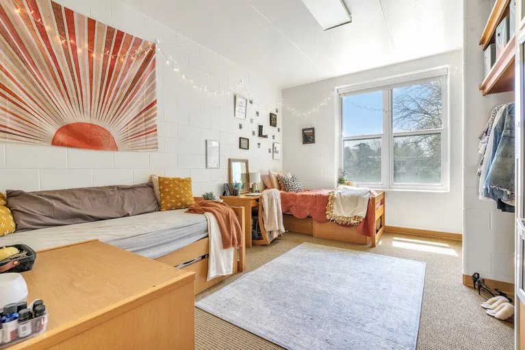 Interior of a women's residence hall room