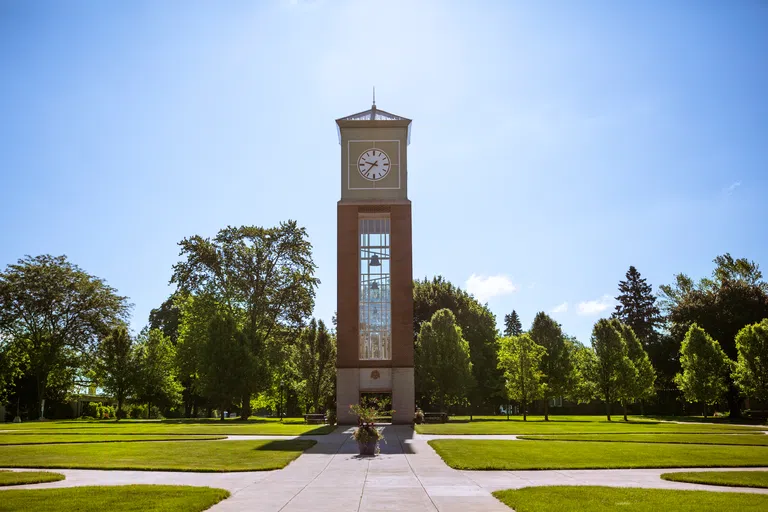 Clocktower plaza during the day