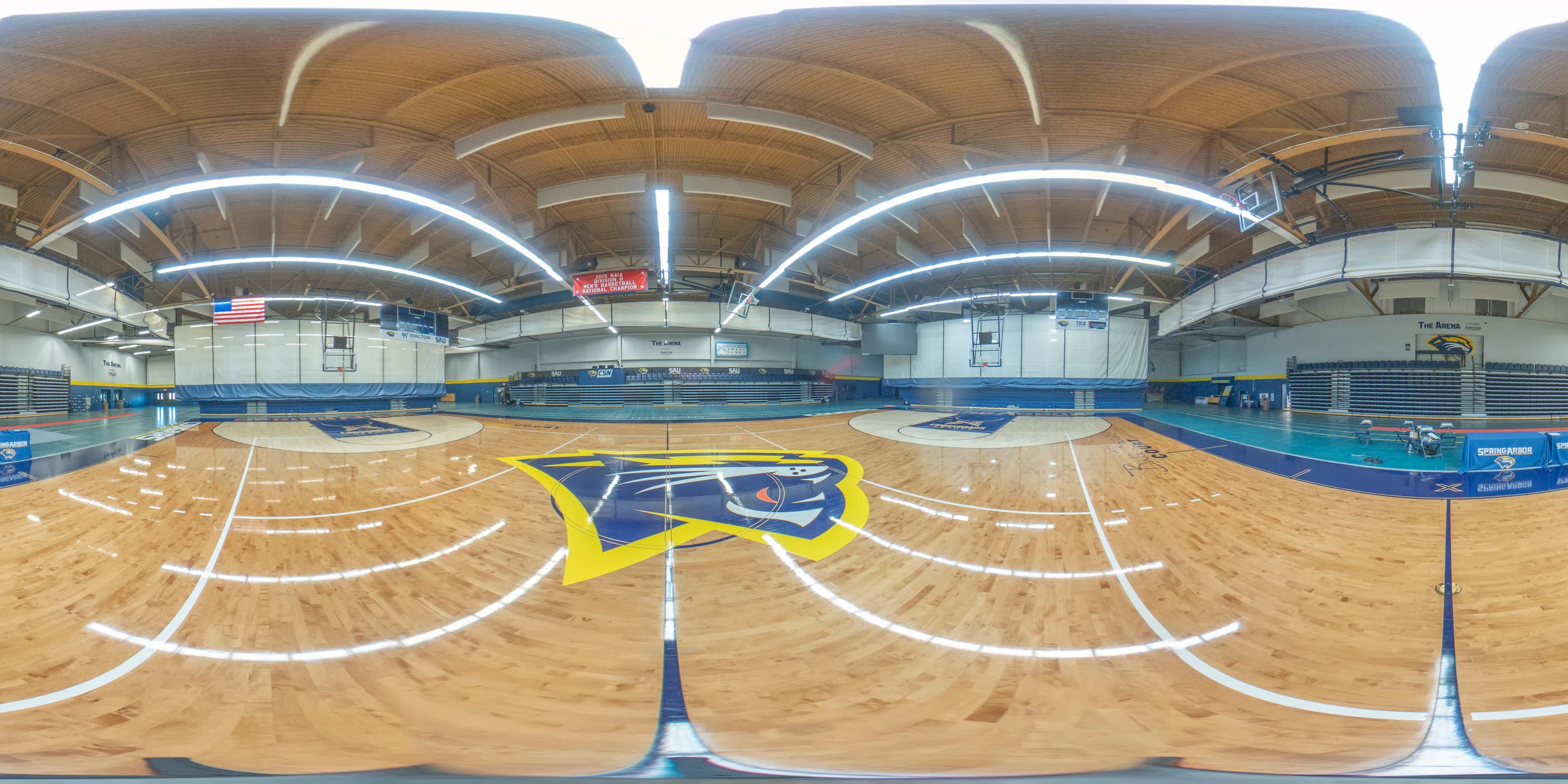 Panorama of basketball court