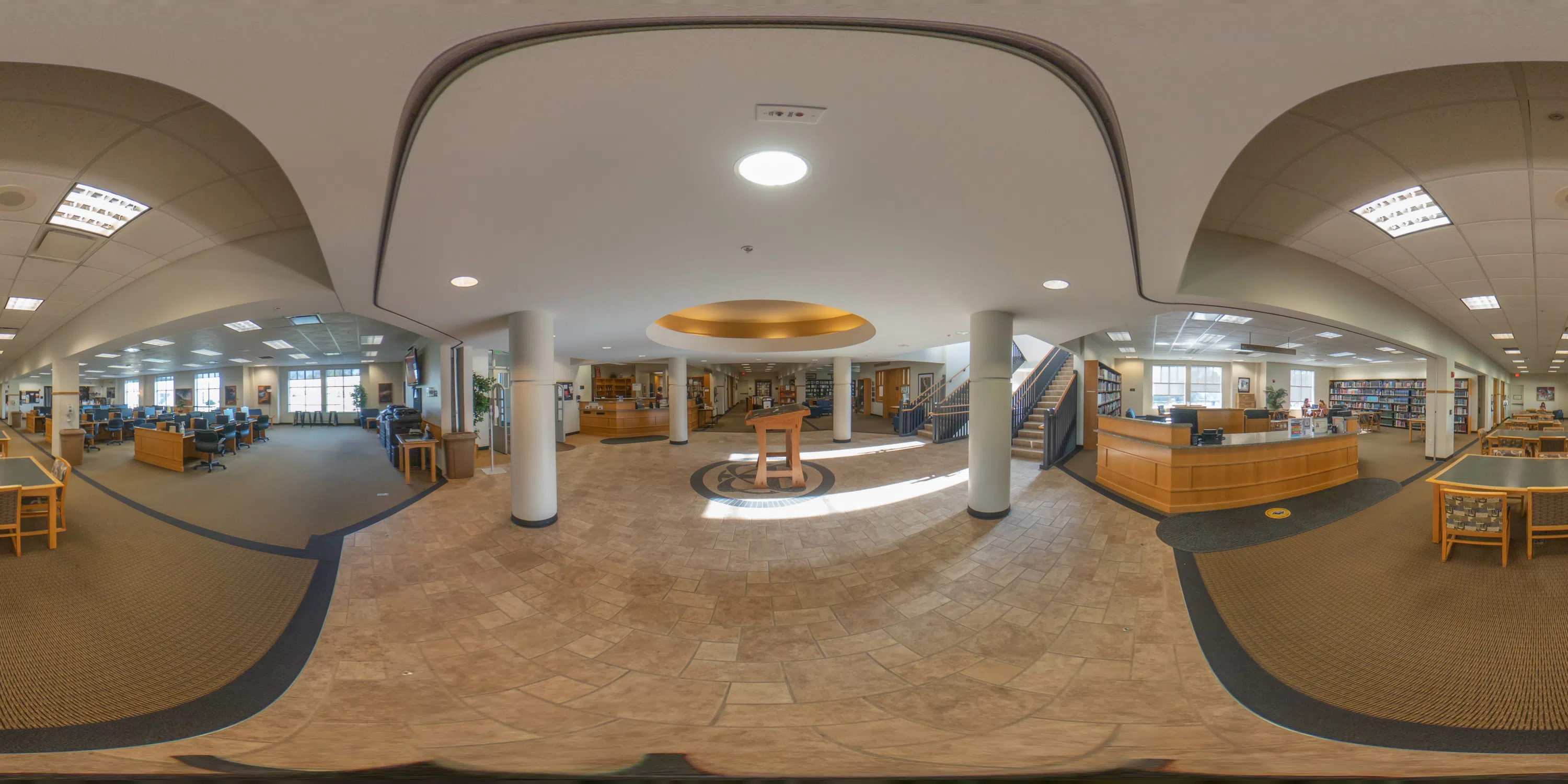 Panorama of library interior