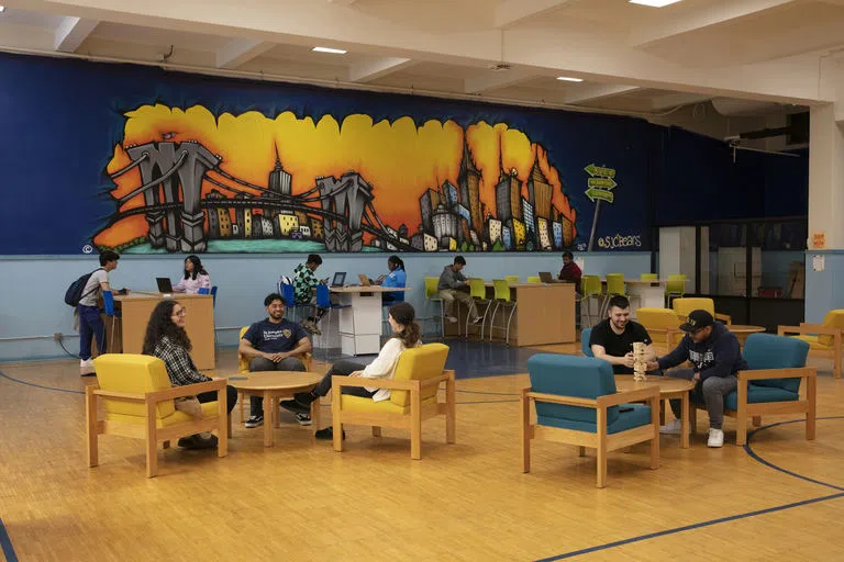 Student's lounging in the Bear's Cave