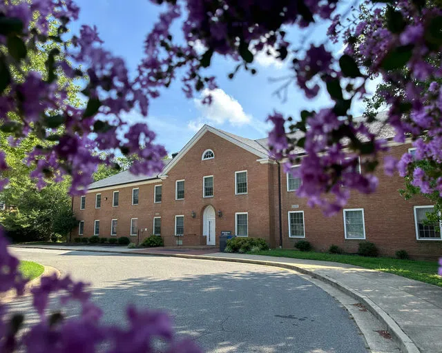 Photo taken of Dorchester Hall from Dorchester Circle