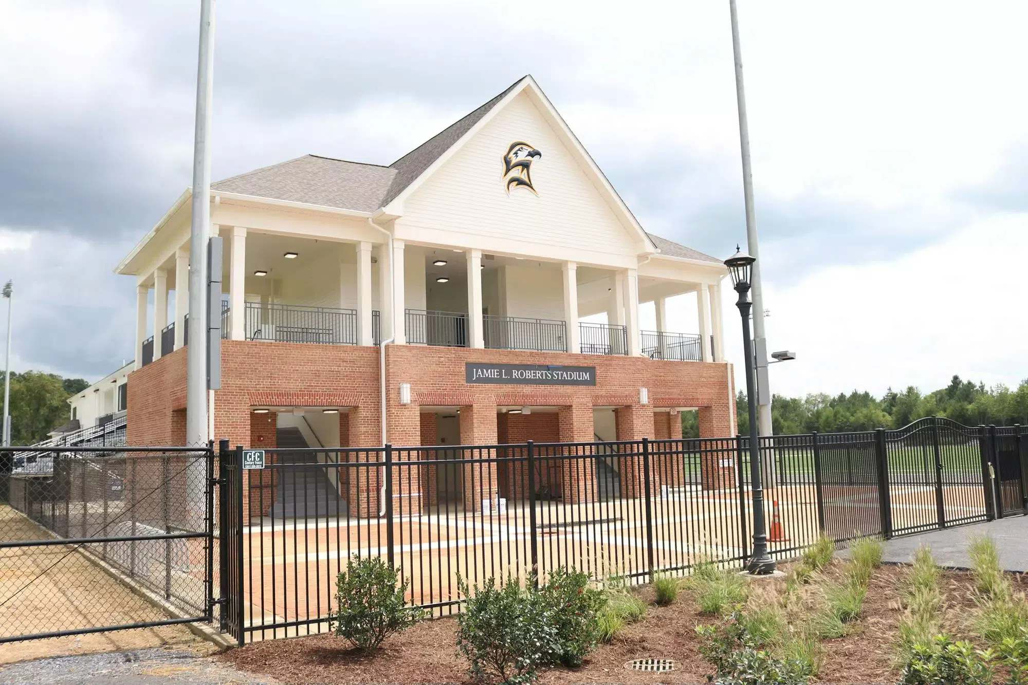 The Jamie L Roberts Stadium entrance