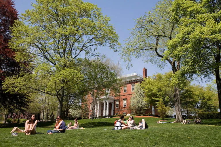 Ballou Hall from the President's Lawn