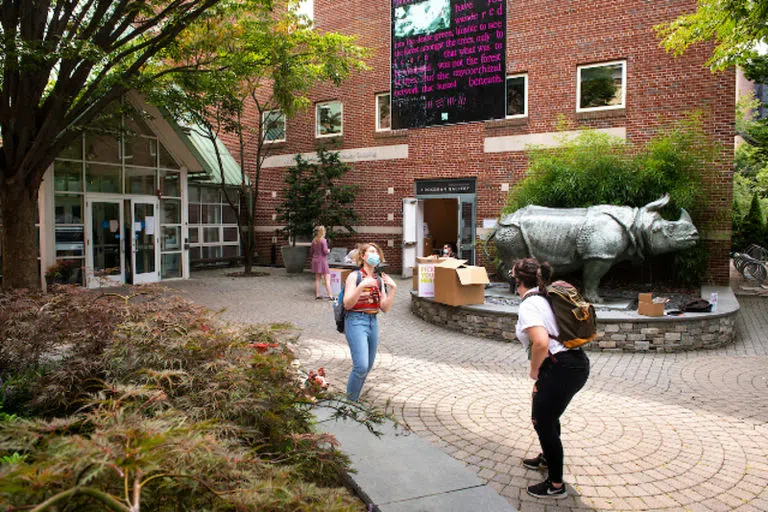 Outside the SMFA at Tufts