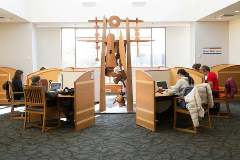 Study space inside Tisch Library