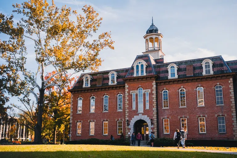 Fall exterior photo of Martin Hall 