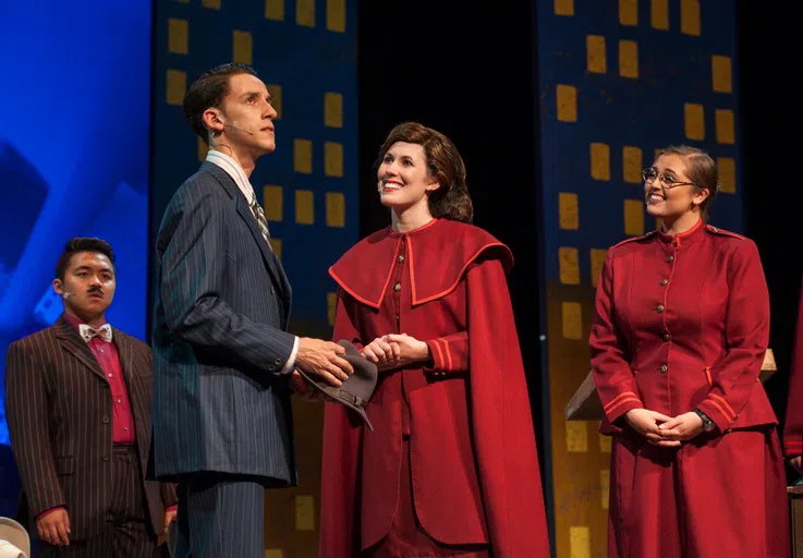 A couple acting on stage