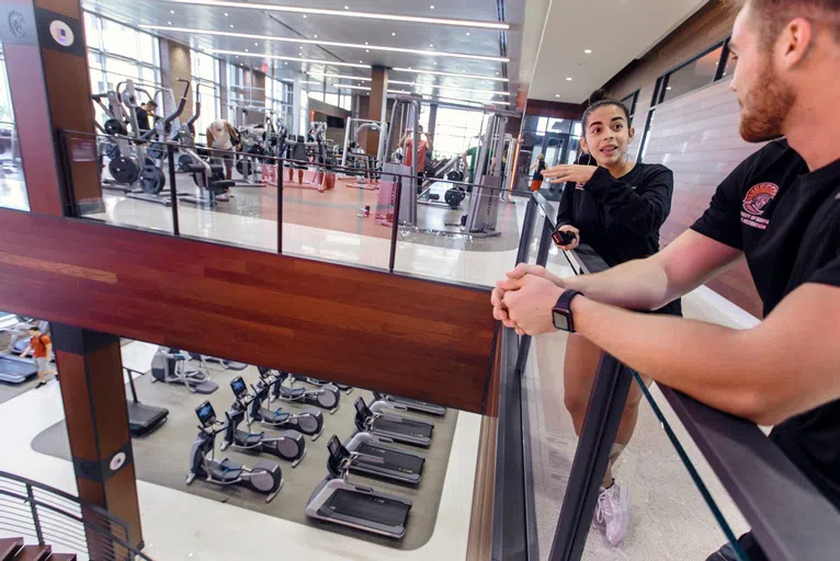 Students in our two story gym