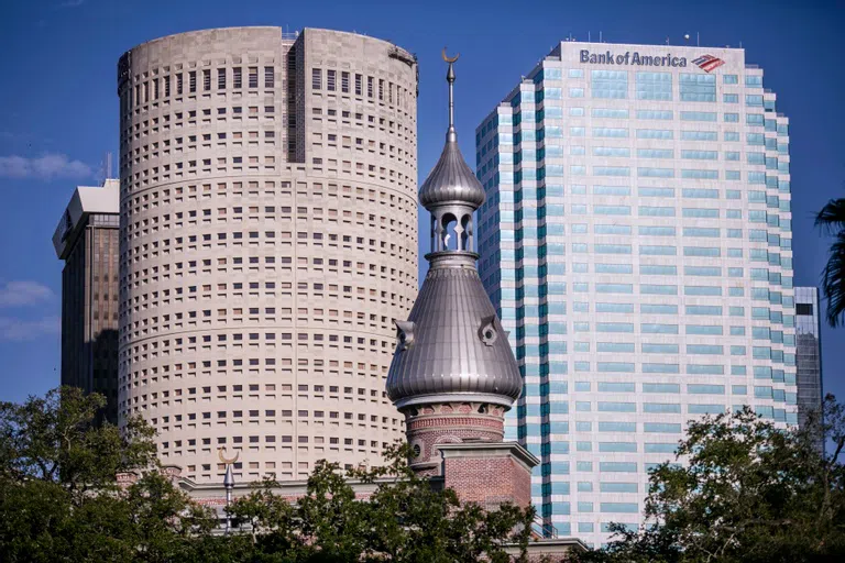 University of Tampa skyline showing the city  and Minarets.