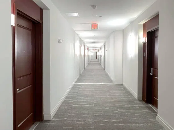Hallway inside Delaware Hall