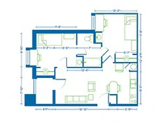 Village East 2 Bedroom Floor Plan