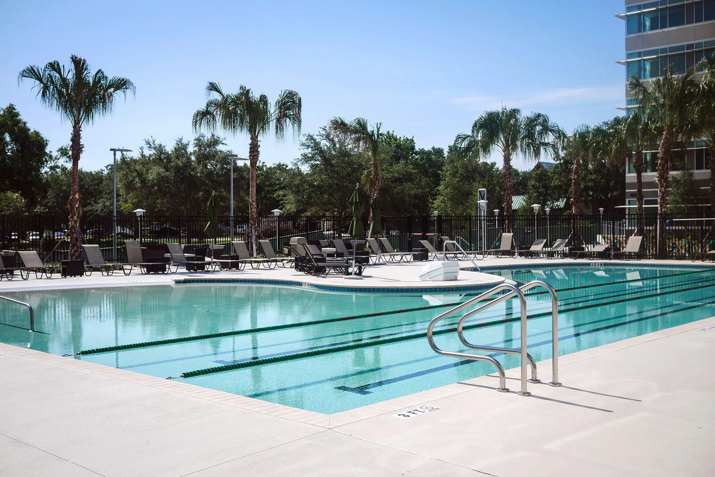 The outdoor pool at The Fit.