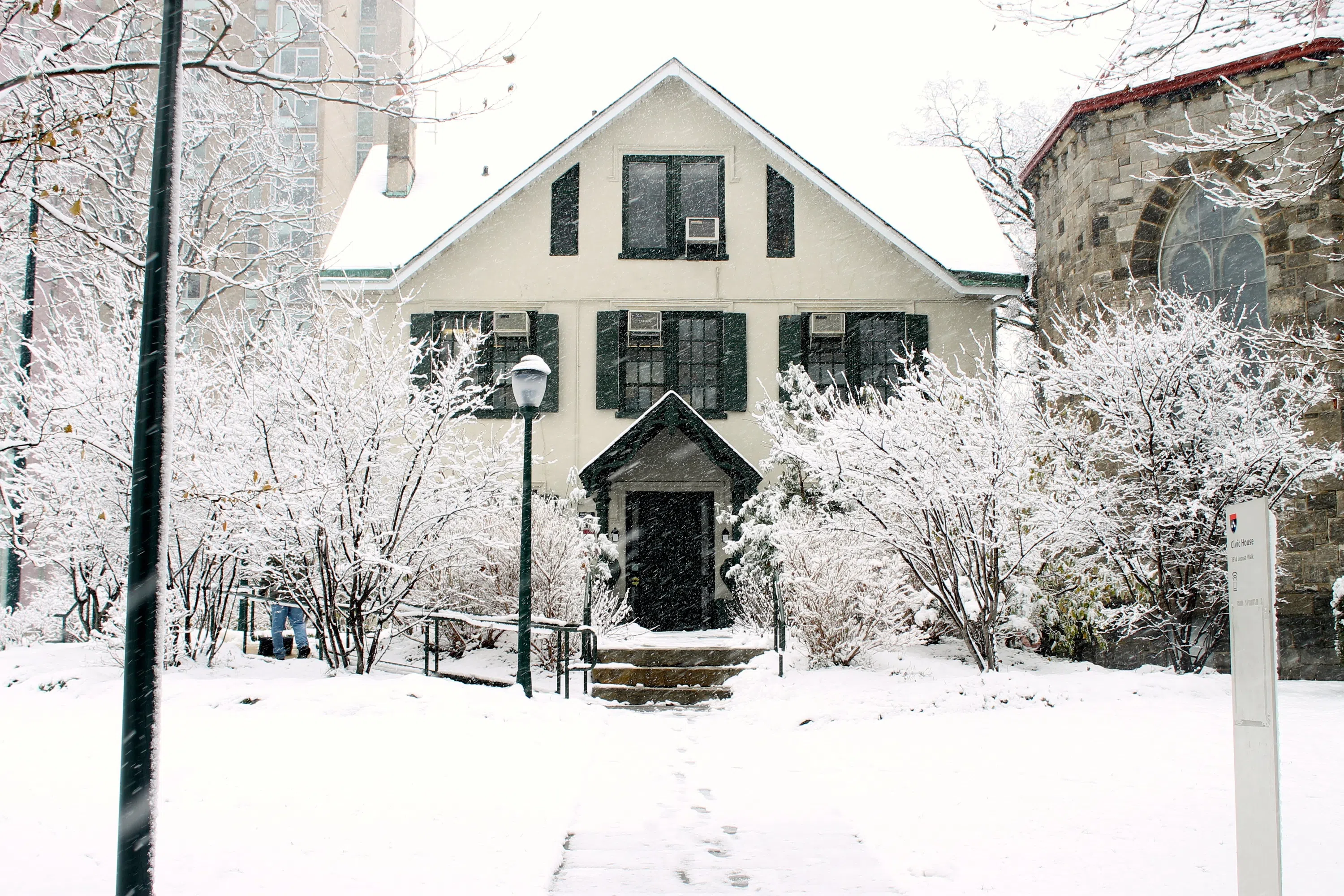 Civic House, snow