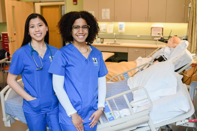 UMass Lowell students in Nursing Simulation Lab