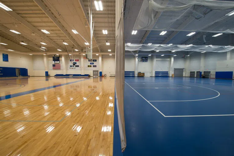 Basketball and practice courts in Alfond Forum