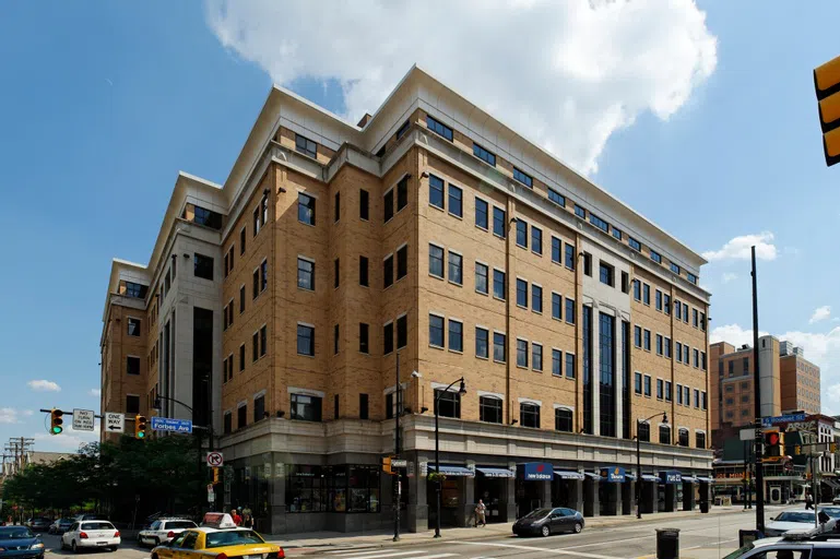 Exterior photo of Sennott Square