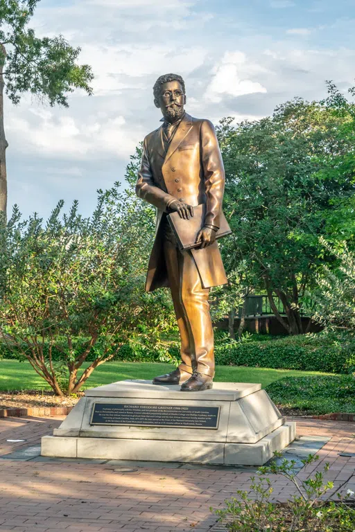 View of the Richard T. Greener Statue during the day