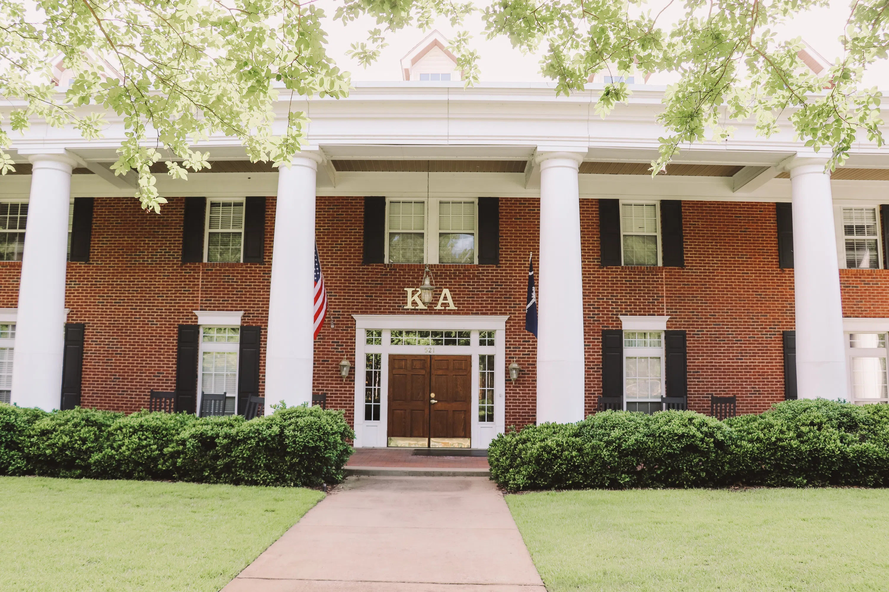 View of the front of the Kappa Alpha House during the day