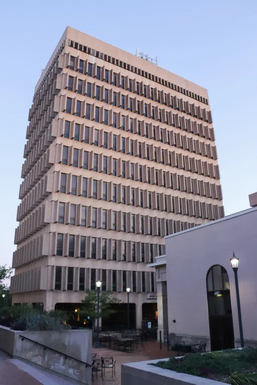 View of the front of the J. Welsh Humanities Building