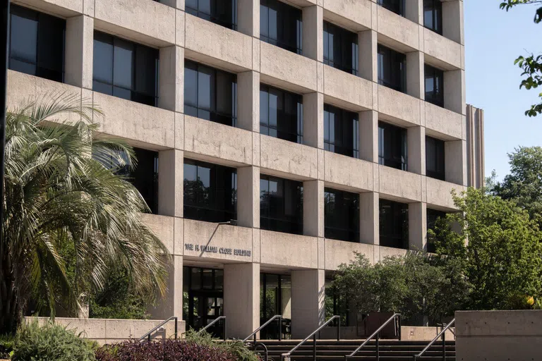 View of the front of the Close-Hipp Buildings during the day